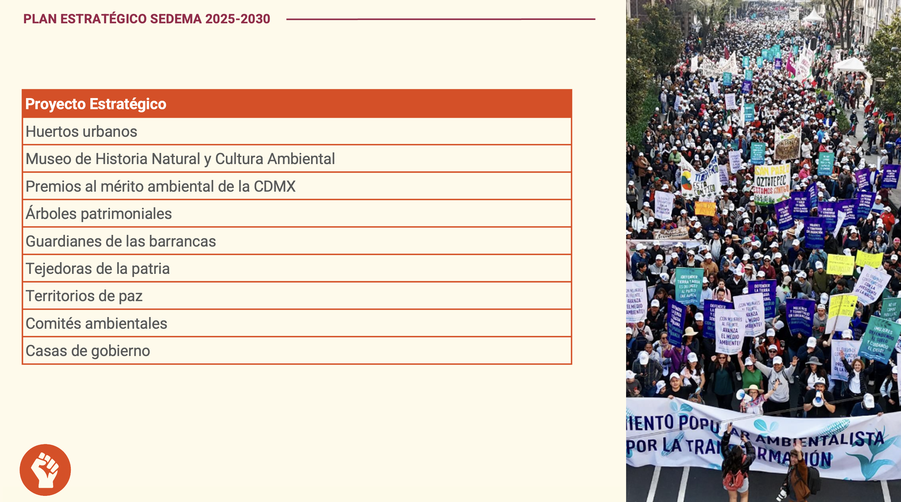 Esquema del eje 10: Movimiento Popular Ambiental